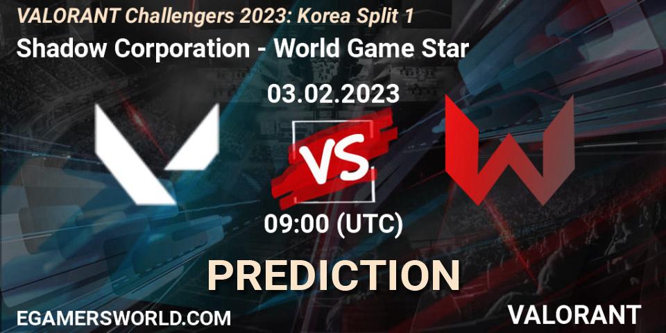 Shadow Corporation vs World Game Star: Match Prediction. 03.02.23, VALORANT, VALORANT Challengers 2023: Korea Split 1