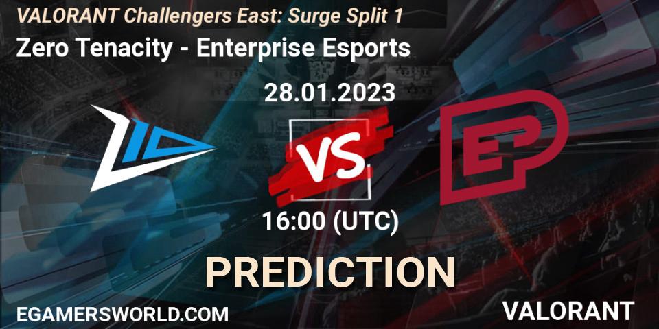 Zero Tenacity vs Enterprise Esports: Match Prediction. 28.01.23, VALORANT, VALORANT Challengers 2023 East: Surge Split 1