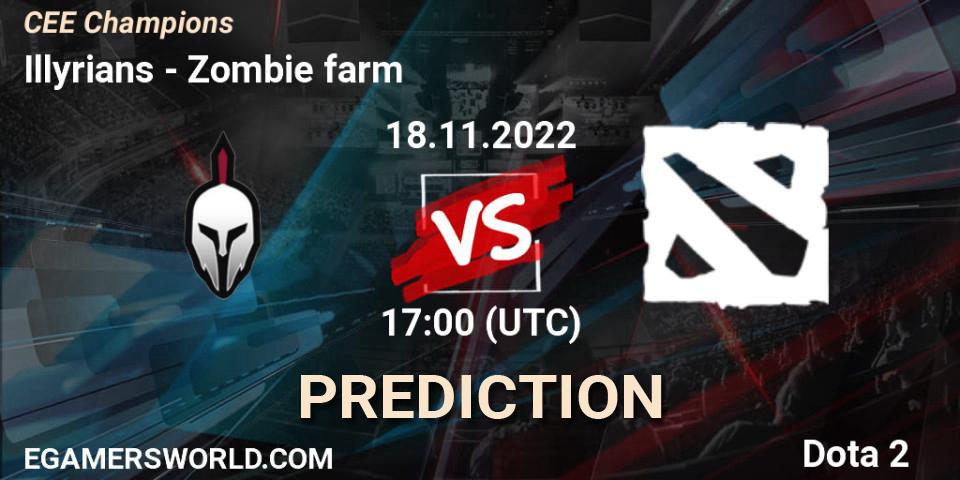 Illyrians vs Zombie farm: Match Prediction. 18.11.22, Dota 2, CEE Champions