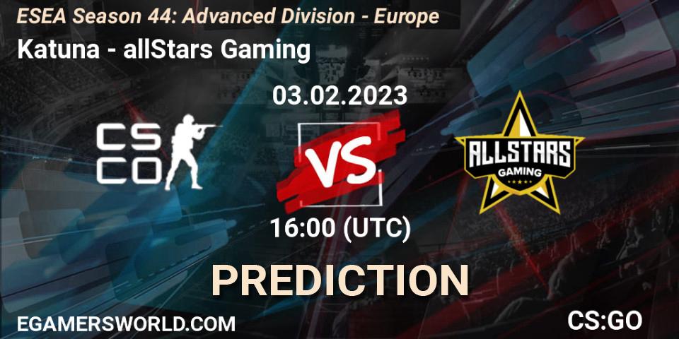 Tenstar vs allStars Gaming: Match Prediction. 03.02.23, CS2 (CS:GO), ESEA Season 44: Advanced Division - Europe