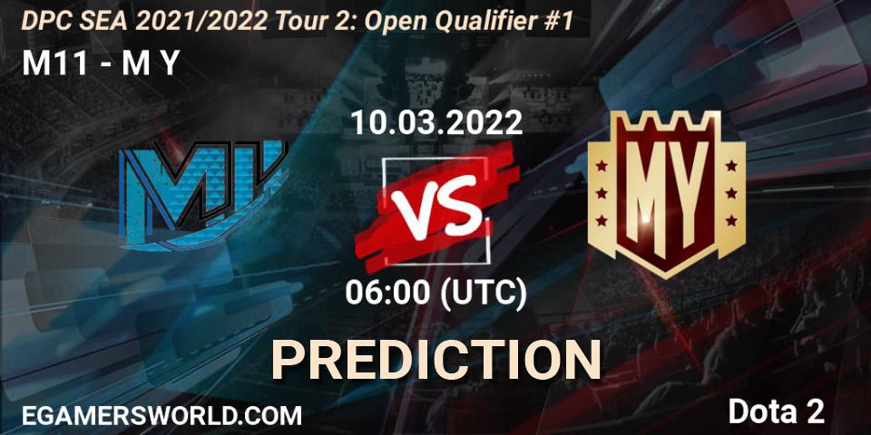 M11 vs M Y: Match Prediction. 10.03.2022 at 06:10, Dota 2, DPC SEA 2021/2022 Tour 2: Open Qualifier #1