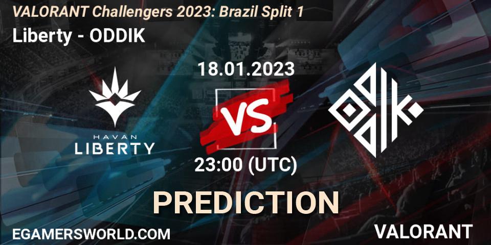 Liberty vs ODDIK: Match Prediction. 18.01.2023 at 23:00, VALORANT, VALORANT Challengers 2023: Brazil Split 1