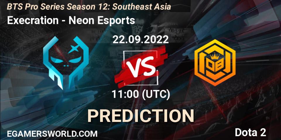 Execration vs Neon Esports: Match Prediction. 22.09.22, Dota 2, BTS Pro Series Season 12: Southeast Asia