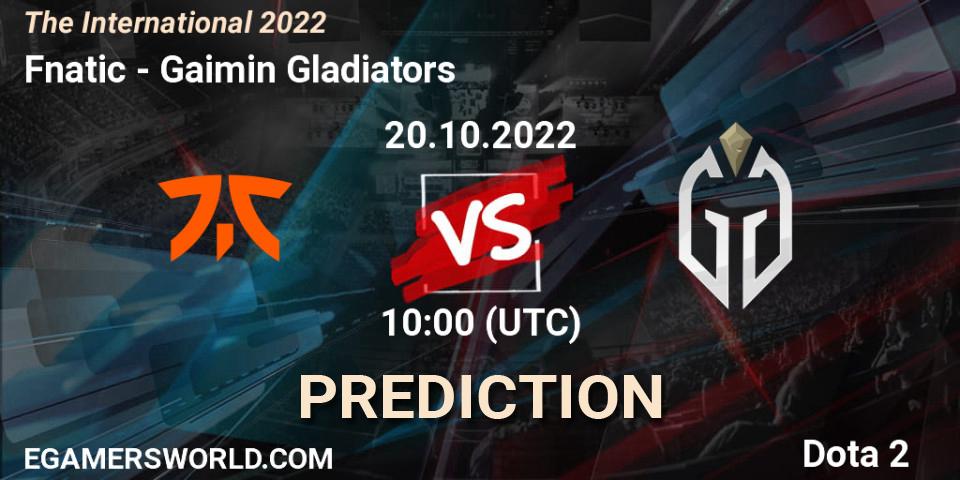 Fnatic vs Gaimin Gladiators: Match Prediction. 20.10.22, Dota 2, The International 2022