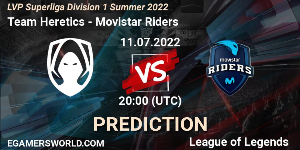 Team Heretics vs Movistar Riders: Match Prediction. 11.07.2022 at 20:00, LoL, LVP Superliga Division 1 Summer 2022