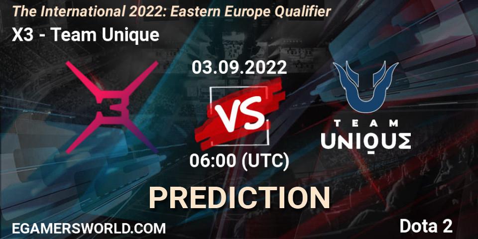 X3 vs Team Unique: Match Prediction. 03.09.22, Dota 2, The International 2022: Eastern Europe Qualifier