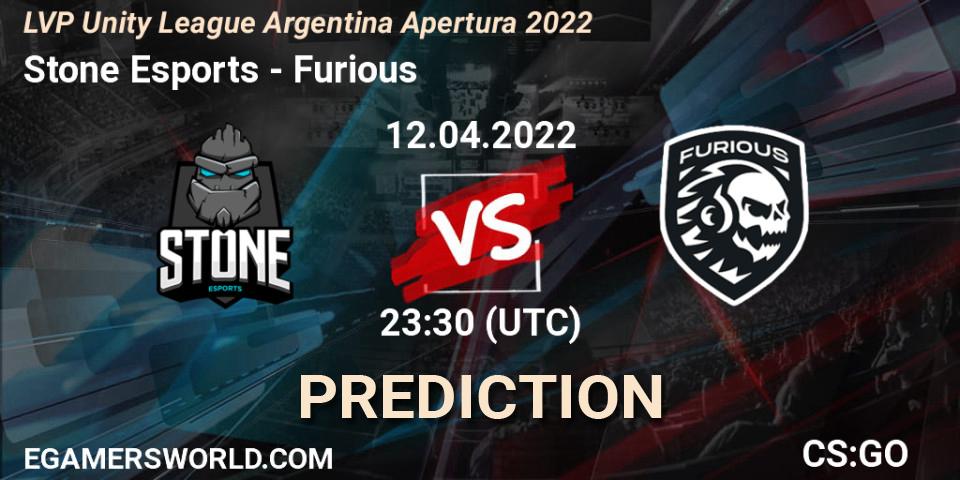 Stone Esports vs Furious: Match Prediction. 12.04.2022 at 23:30, Counter-Strike (CS2), LVP Unity League Argentina Apertura 2022
