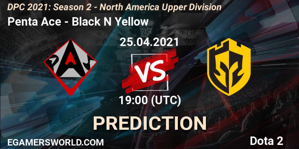 Penta Ace vs Black N Yellow: Match Prediction. 25.04.2021 at 19:12, Dota 2, DPC 2021: Season 2 - North America Upper Division 
