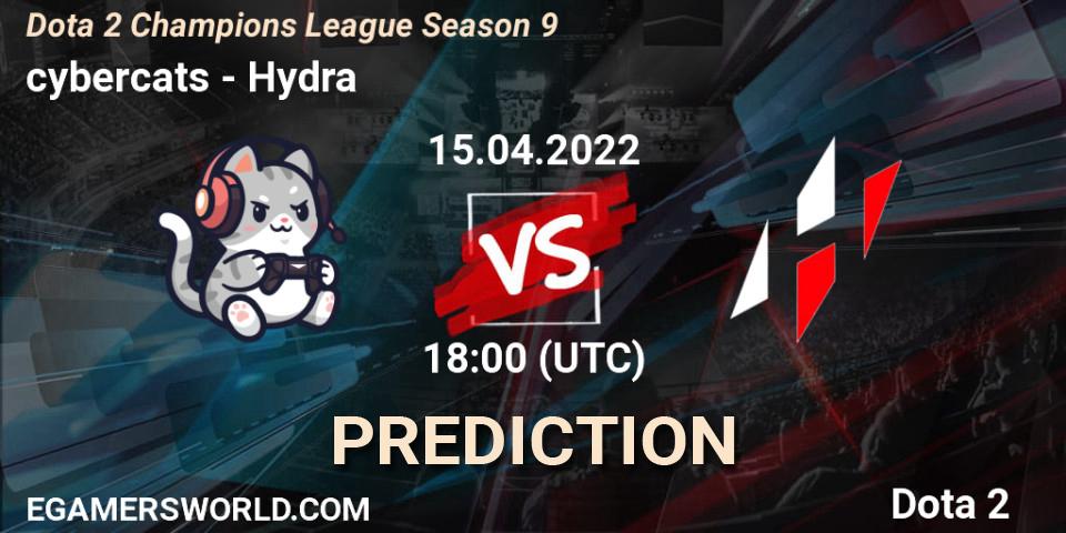 cybercats vs Hydra: Match Prediction. 15.04.2022 at 18:00, Dota 2, Dota 2 Champions League Season 9