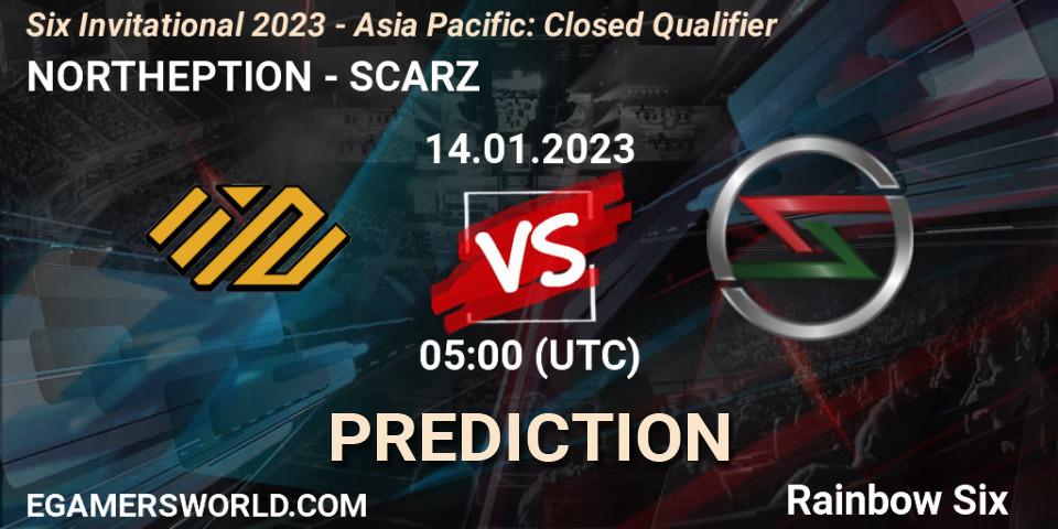NORTHEPTION vs SCARZ: Match Prediction. 14.01.2023 at 05:00, Rainbow Six, Six Invitational 2023 - Asia Pacific: Closed Qualifier