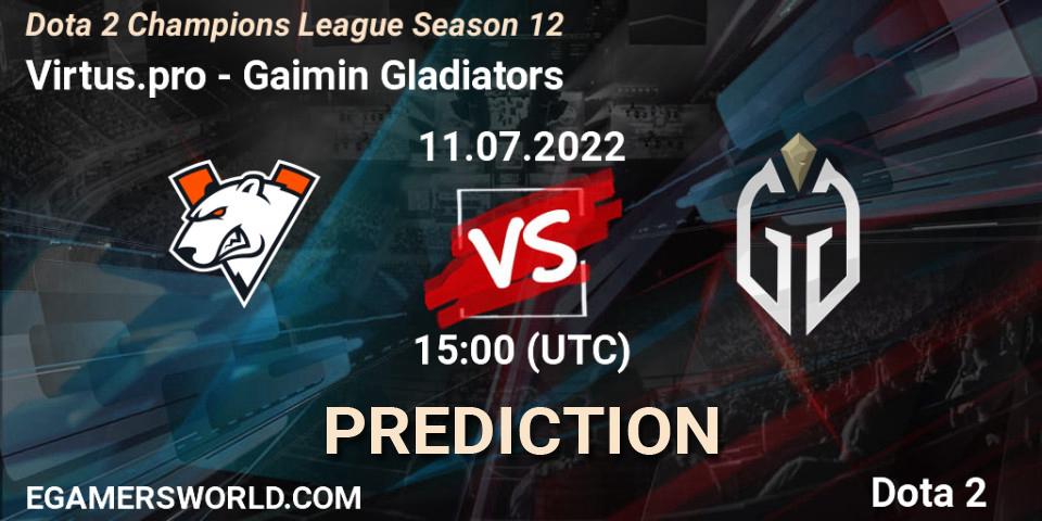 Virtus.pro vs Gaimin Gladiators: Match Prediction. 11.07.2022 at 12:48, Dota 2, Dota 2 Champions League Season 12