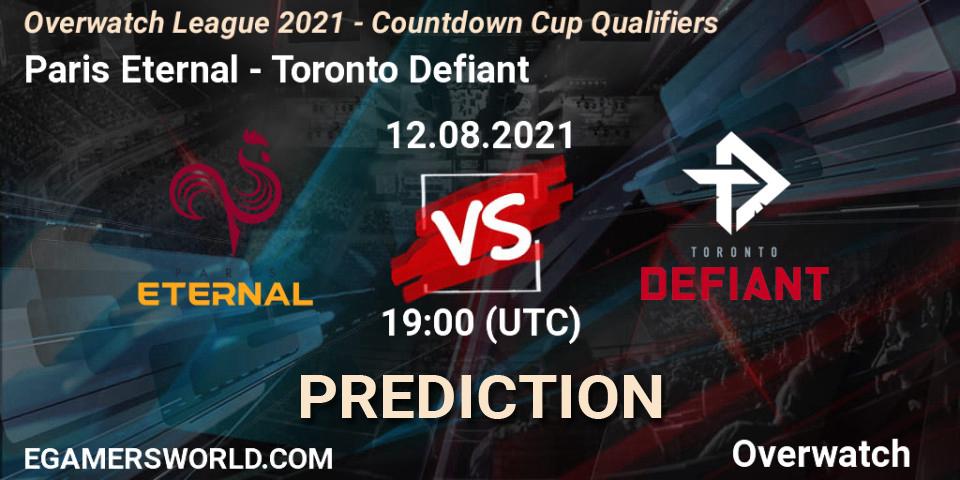 Paris Eternal vs Toronto Defiant: Match Prediction. 12.08.2021 at 19:00, Overwatch, Overwatch League 2021 - Countdown Cup Qualifiers