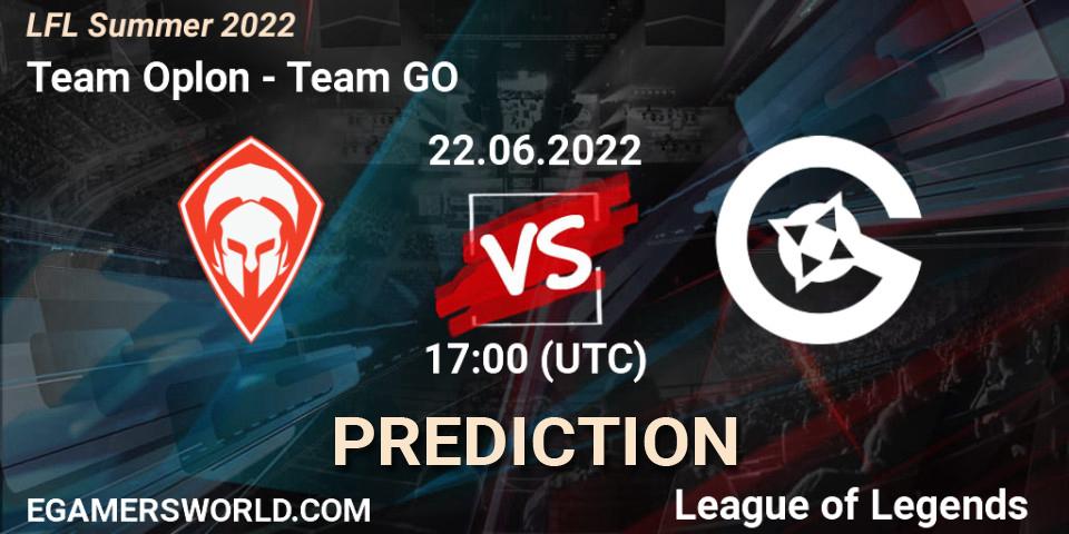 Team Oplon vs Team GO: Match Prediction. 22.06.2022 at 17:00, LoL, LFL Summer 2022