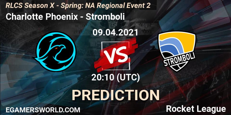 Charlotte Phoenix vs Stromboli: Match Prediction. 09.04.2021 at 20:10, Rocket League, RLCS Season X - Spring: NA Regional Event 2