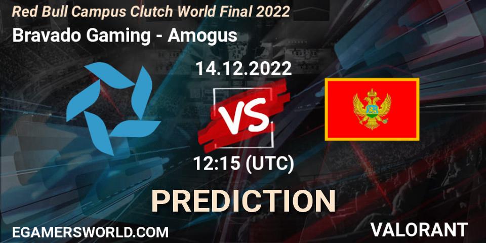 Bravado Gaming vs Amogus: Match Prediction. 14.12.2022 at 12:15, VALORANT, Red Bull Campus Clutch World Final 2022