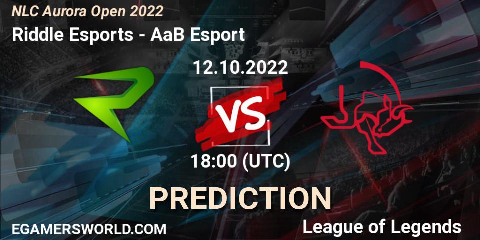 Riddle Esports vs AaB Esport: Match Prediction. 12.10.2022 at 17:30, LoL, NLC Aurora Open 2022