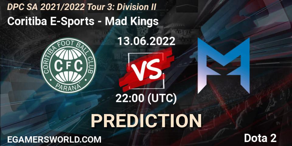 Coritiba E-Sports vs Mad Kings: Match Prediction. 13.06.2022 at 22:00, Dota 2, DPC SA 2021/2022 Tour 3: Division II