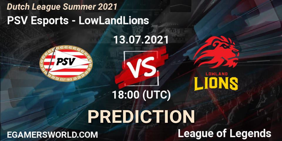 PSV Esports vs LowLandLions: Match Prediction. 13.07.2021 at 18:00, LoL, Dutch League Summer 2021