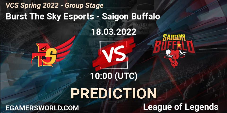 Burst The Sky Esports vs Saigon Buffalo: Match Prediction. 18.03.2022 at 10:00, LoL, VCS Spring 2022 - Group Stage 