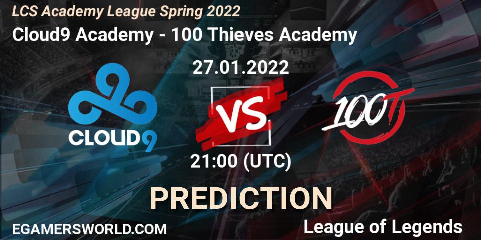 Cloud9 Academy vs 100 Thieves Academy: Match Prediction. 27.01.22, LoL, LCS Academy League Spring 2022