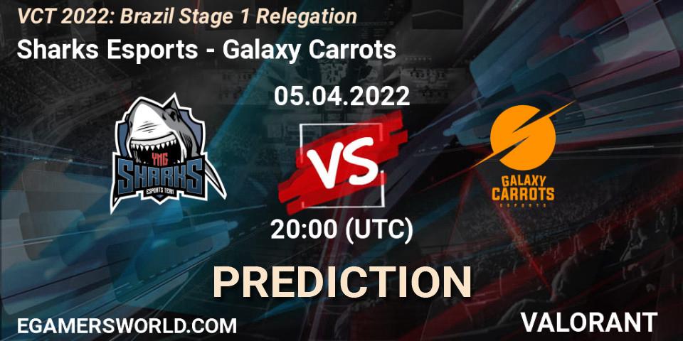 Sharks Esports vs Galaxy Carrots: Match Prediction. 05.04.2022 at 20:00, VALORANT, VCT 2022: Brazil Stage 1 Relegation