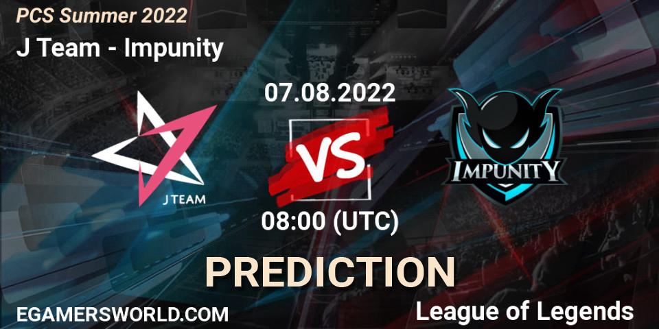 J Team vs Impunity: Match Prediction. 06.08.2022 at 08:00, LoL, PCS Summer 2022