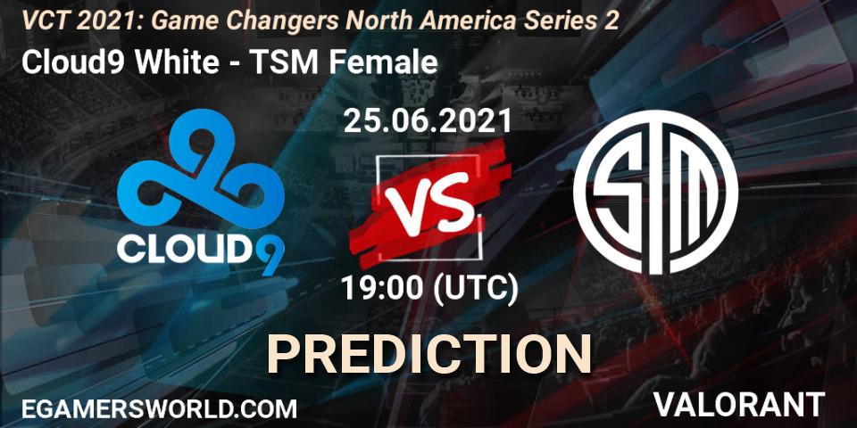 Cloud9 White vs TSM Female: Match Prediction. 25.06.2021 at 19:00, VALORANT, VCT 2021: Game Changers North America Series 2