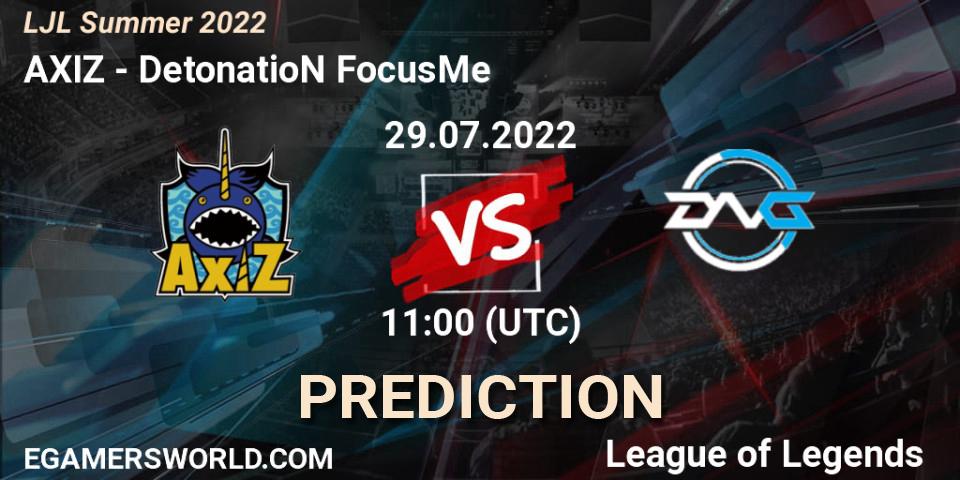 AXIZ vs DetonatioN FocusMe: Match Prediction. 29.07.2022 at 11:00, LoL, LJL Summer 2022