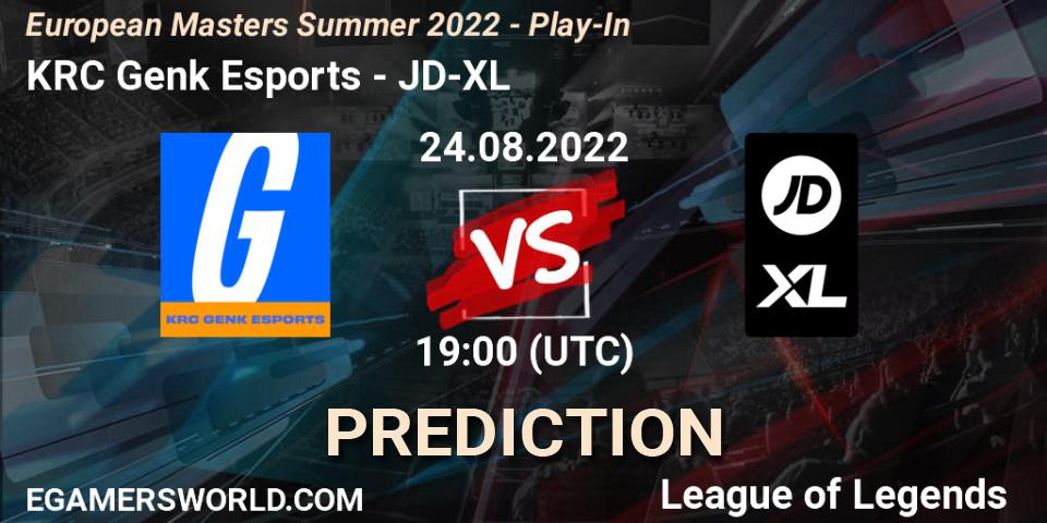 KRC Genk Esports vs JD-XL: Match Prediction. 24.08.2022 at 19:00, LoL, European Masters Summer 2022 - Play-In