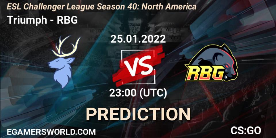 Triumph vs RBG: Match Prediction. 26.01.22, CS2 (CS:GO), ESL Challenger League Season 40: North America