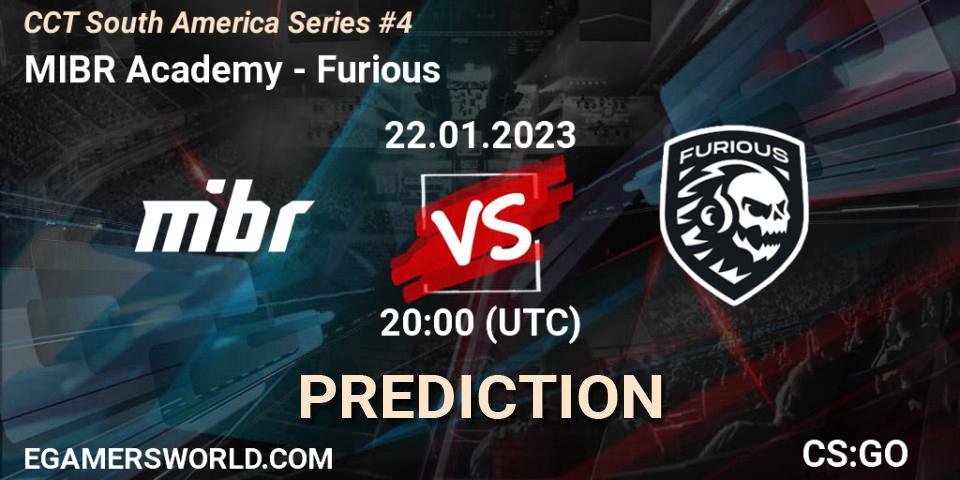 MIBR Academy vs Furious: Match Prediction. 22.01.2023 at 20:35, Counter-Strike (CS2), CCT South America Series #4