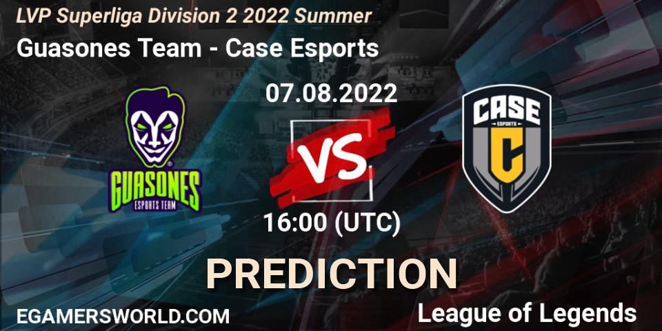 Guasones Team vs Case Esports: Match Prediction. 07.08.2022 at 16:00, LoL, LVP Superliga Division 2 Summer 2022