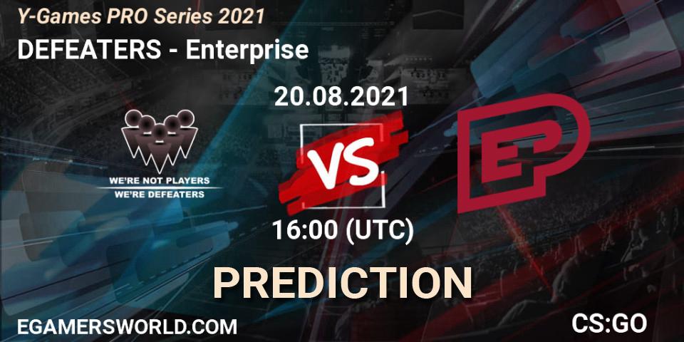 DEFEATERS vs Enterprise: Match Prediction. 20.08.2021 at 16:00, Counter-Strike (CS2), Y-Games PRO Series 2021