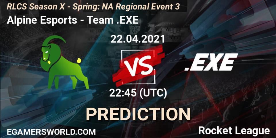 Alpine Esports vs Team.EXE: Match Prediction. 22.04.2021 at 22:45, Rocket League, RLCS Season X - Spring: NA Regional Event 3