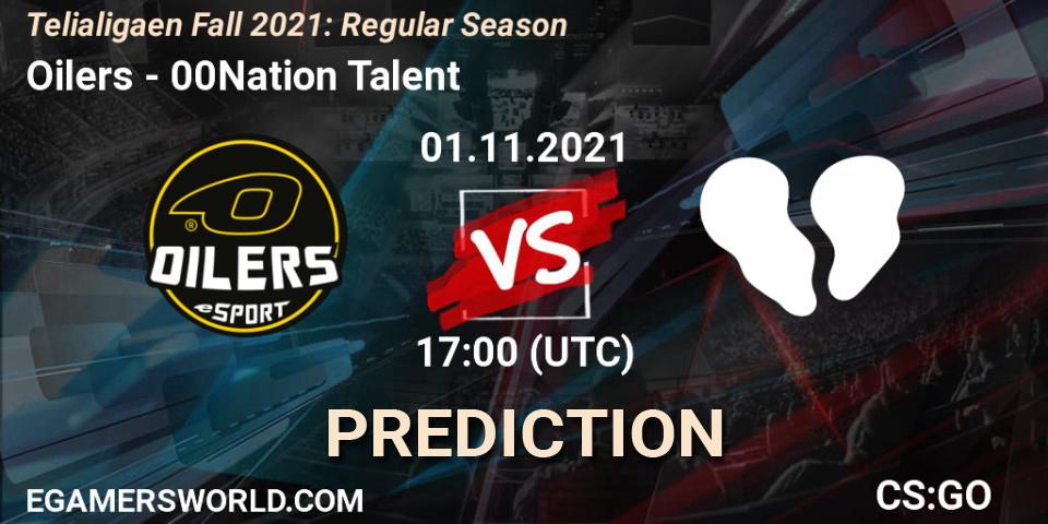 Oilers vs 00Nation Talent: Match Prediction. 01.11.2021 at 17:00, Counter-Strike (CS2), Telialigaen Fall 2021: Regular Season