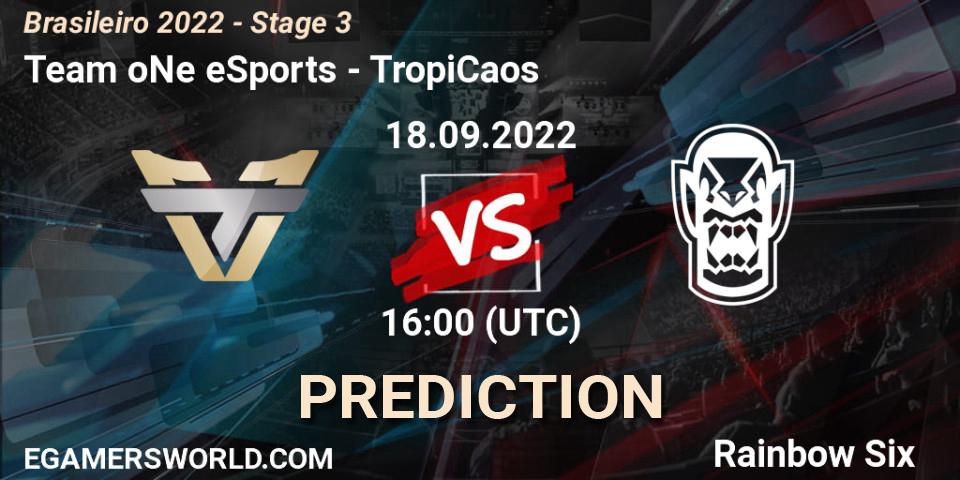 Team oNe eSports vs TropiCaos: Match Prediction. 18.09.22, Rainbow Six, Brasileirão 2022 - Stage 3