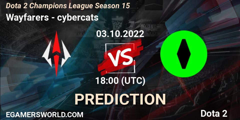 Wayfarers vs cybercats: Match Prediction. 03.10.2022 at 18:07, Dota 2, Dota 2 Champions League Season 15