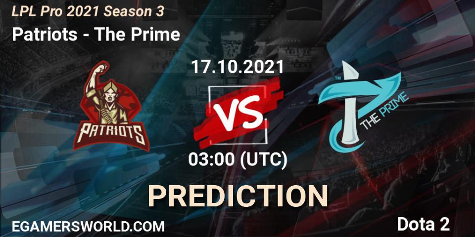 Patriots vs The Prime: Match Prediction. 17.10.21, Dota 2, LPL Pro 2021 Season 3