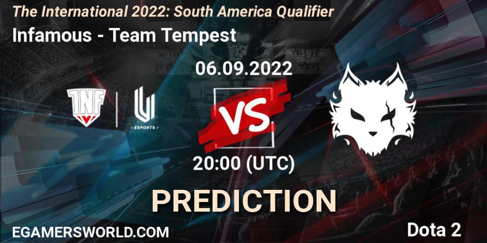 Infamous vs Team Tempest: Match Prediction. 06.09.2022 at 20:10, Dota 2, The International 2022: South America Qualifier