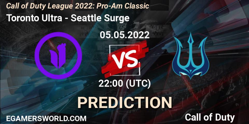 Toronto Ultra vs Seattle Surge: Match Prediction. 05.05.22, Call of Duty, Call of Duty League 2022: Pro-Am Classic
