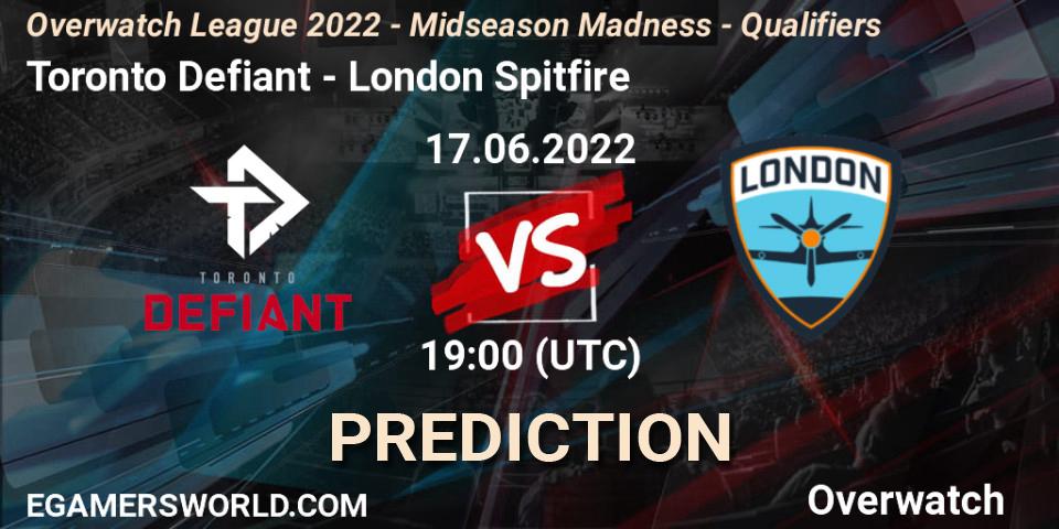 Toronto Defiant vs London Spitfire: Match Prediction. 17.06.2022 at 19:00, Overwatch, Overwatch League 2022 - Midseason Madness - Qualifiers