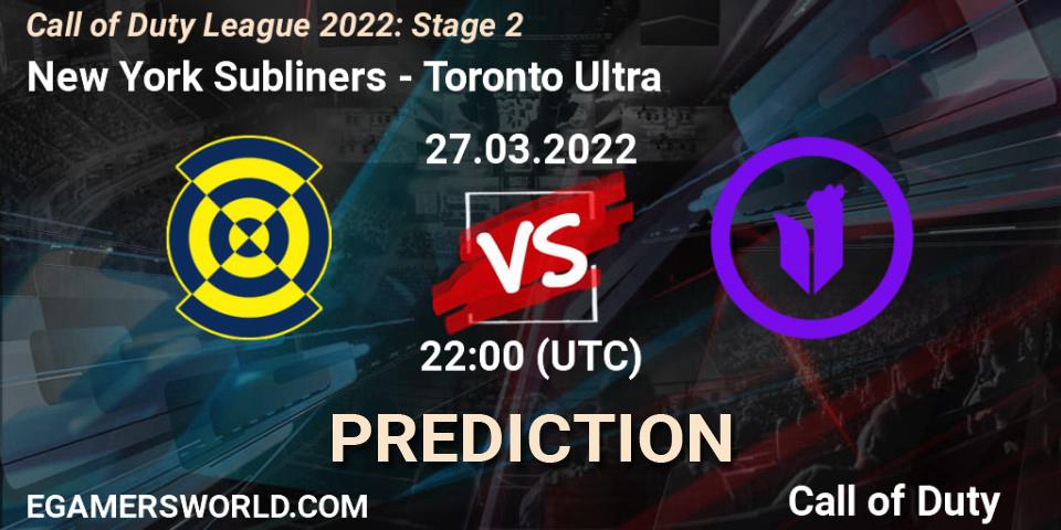 New York Subliners vs Toronto Ultra: Match Prediction. 27.03.22, Call of Duty, Call of Duty League 2022: Stage 2