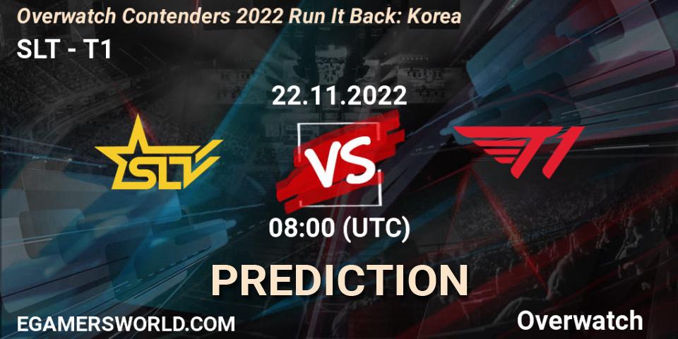 SLT vs T1: Match Prediction. 22.11.22, Overwatch, Overwatch Contenders 2022 Run It Back: Korea