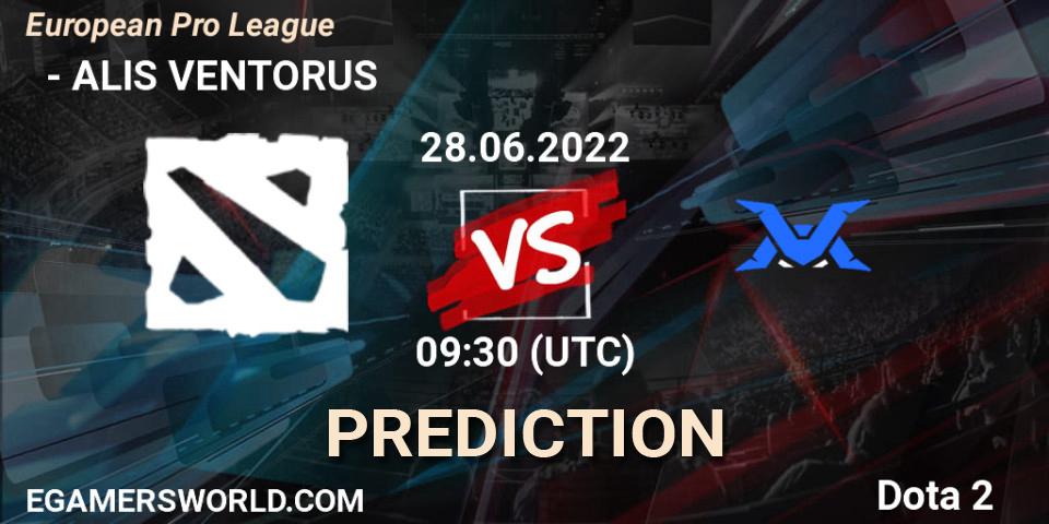  ФЕРЗИ vs ALIS VENTORUS: Match Prediction. 28.06.2022 at 09:32, Dota 2, European Pro League