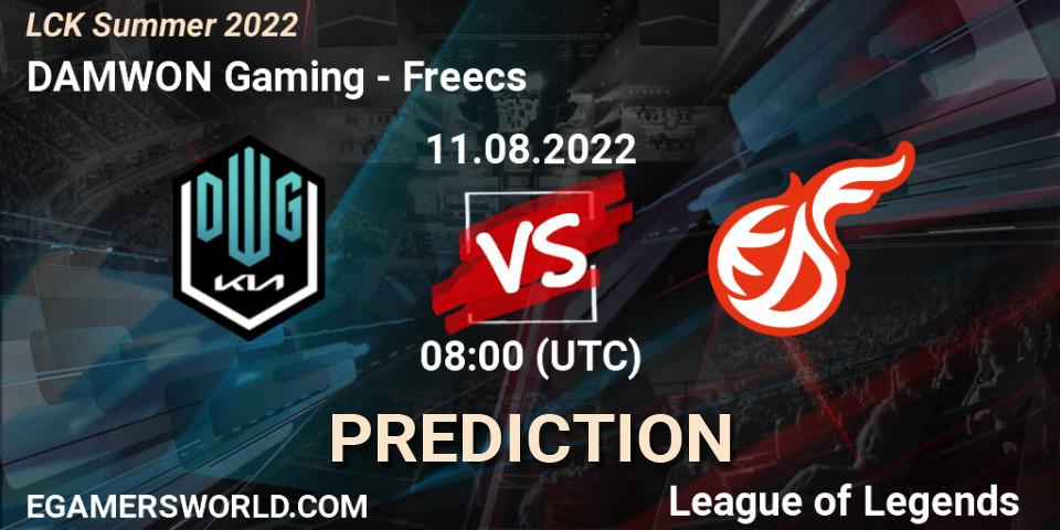 DAMWON Gaming vs Freecs: Match Prediction. 11.08.2022 at 08:00, LoL, LCK Summer 2022