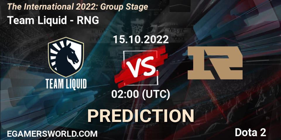 Team Liquid vs RNG: Match Prediction. 15.10.22, Dota 2, The International 2022: Group Stage