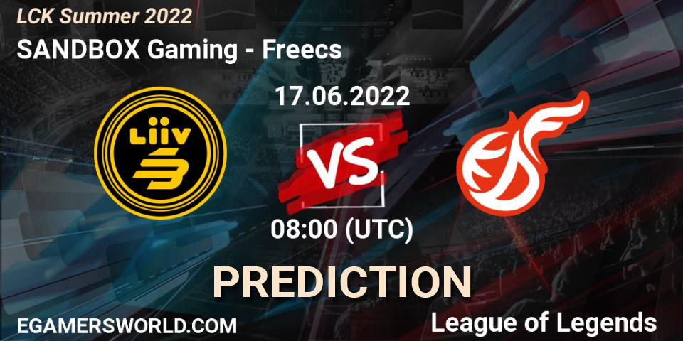 Liiv SANDBOX vs Kwangdong Freecs: Match Prediction. 17.06.2022 at 08:00, LoL, LCK Summer 2022