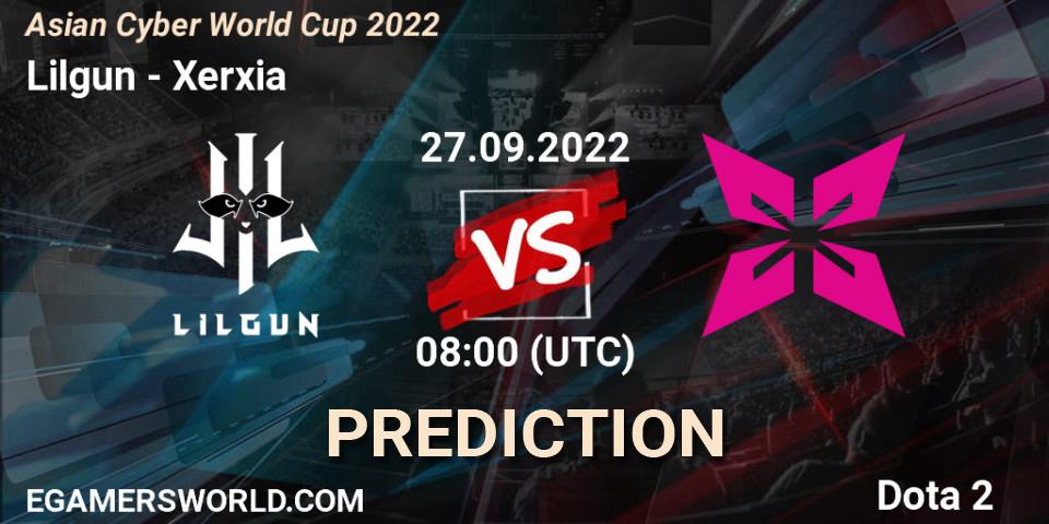Positive Vibes vs Xerxia: Match Prediction. 27.09.2022 at 06:00, Dota 2, Asian Cyber World Cup 2022