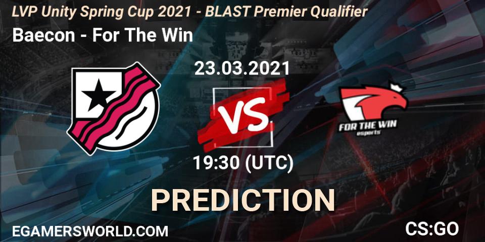 Baecon vs For The Win: Match Prediction. 23.03.21, CS2 (CS:GO), LVP Unity Cup Spring 2021 - BLAST Premier Qualifier
