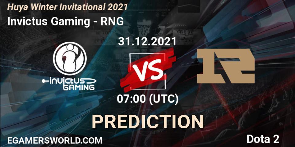 Invictus Gaming vs RNG: Match Prediction. 31.12.21, Dota 2, Huya Winter Invitational 2021